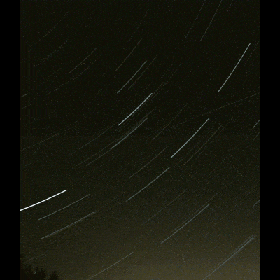 Perseid meteors (shooting stars) by NightCap team. Settings: Star Trails mode
