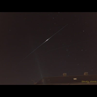 Iridium flare (Featured on Sky at Night) by Andy Stones. Settings: ISS mode