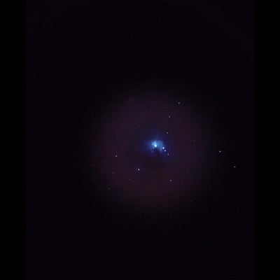 Orion Nebula by Sham Ali. Settings: Taken with iPhone 6 and Skywatcher 200P telescope