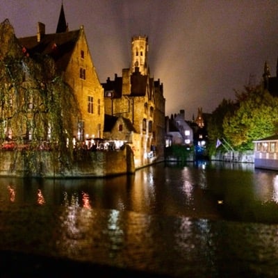 Brugge at night by John-William Aubrey. Settings: 